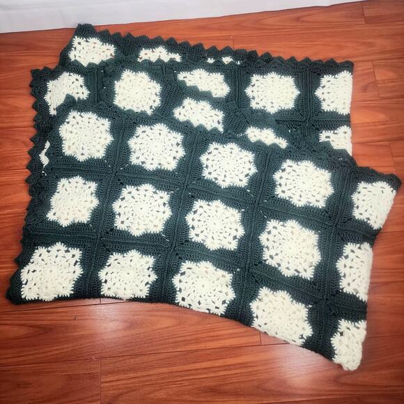 Handmade Other - Throw Crocheted by hand Snowflake Granny square boho bohemian bedding couch